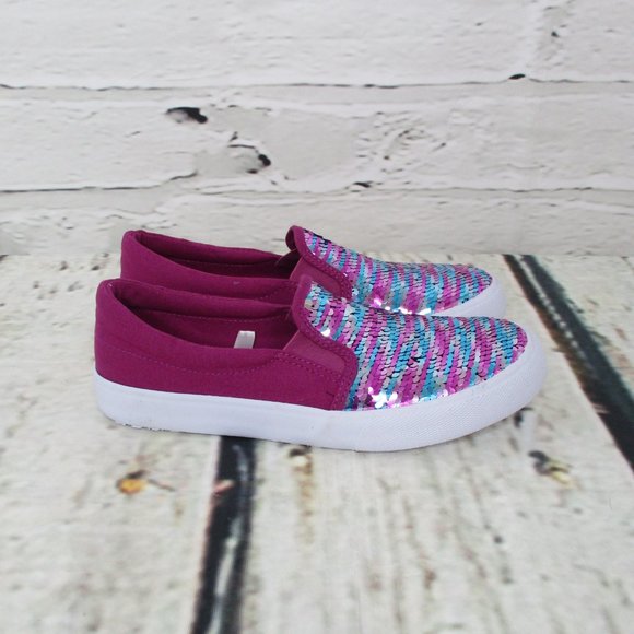 Cat & Jack Low Top Flip Sequin Fashion Sneakers - Picture 2 of 7